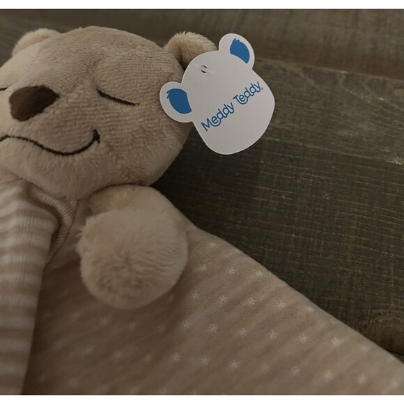 Meddy Teddy Brown Bear Lovey Ribbed Plush Baby Toy Doll Security Blanket - Picture 11 of 16
